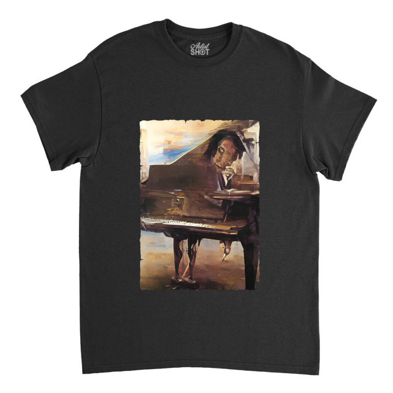 Beautiful Piano Graphic Abstract Futuristic Digita Classic T-shirt by ELIZABETHKARLENEWINCELOWICZ | Artistshot