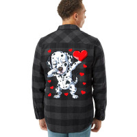 Dabbing Dalmatian Valentines Day Heart Boys Girls Flannel Shirt | Artistshot