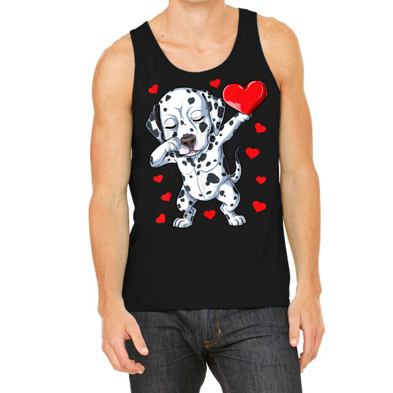 Dabbing Dalmatian Valentines Day Heart Boys Girls Tank Top by ewubea | Artistshot