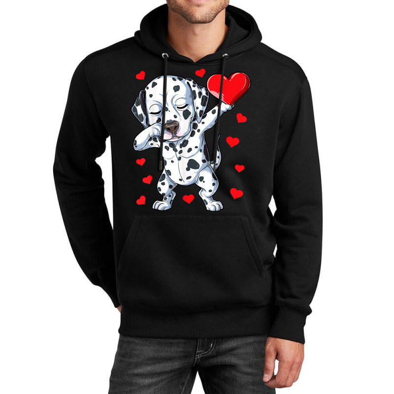 Dabbing Dalmatian Valentines Day Heart Boys Girls Unisex Hoodie by ewubea | Artistshot