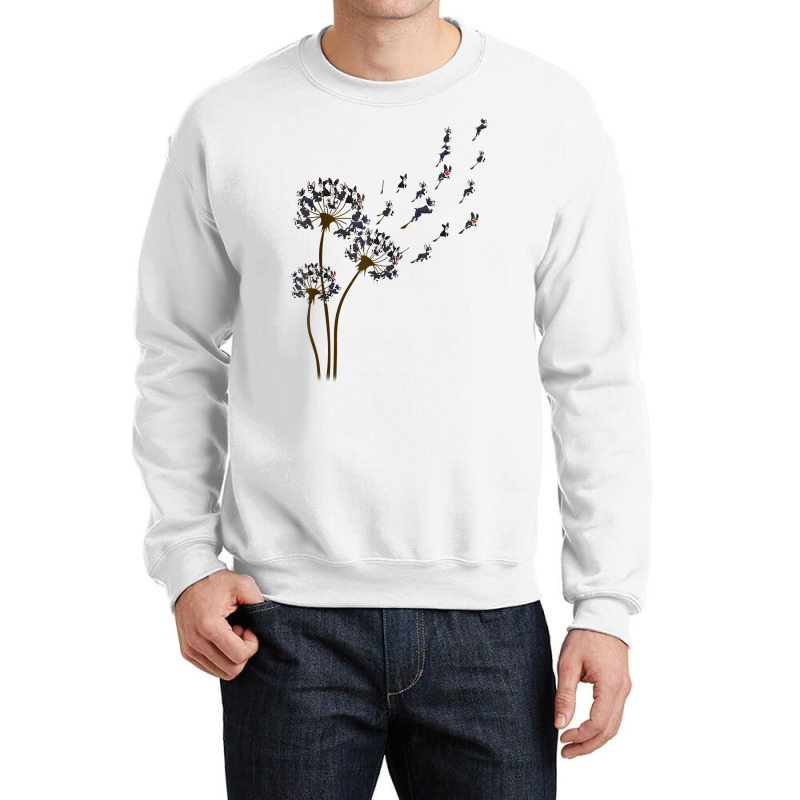 Boston Terrier Flower Fly Dandelion Boston Terrier Crewneck Sweatshirt by yucalsye | Artistshot