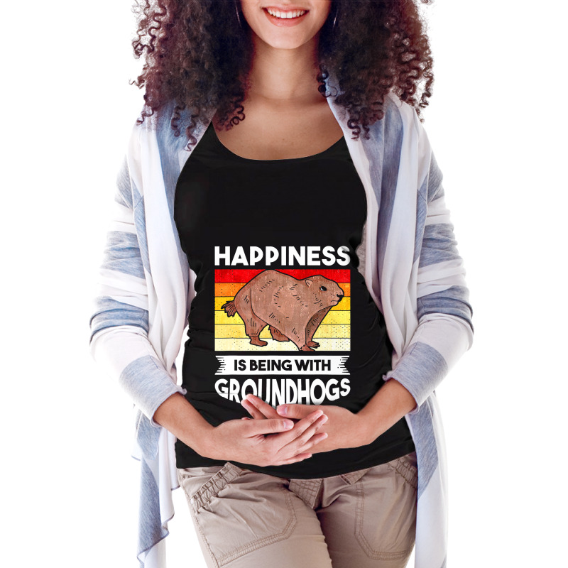 Groundhog Happiness Marmot Woodchuck 3 Maternity Scoop Neck T-shirt by XAVIERESPREE | Artistshot