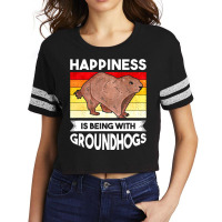 Groundhog Happiness Marmot Woodchuck 3 Scorecard Crop Tee | Artistshot