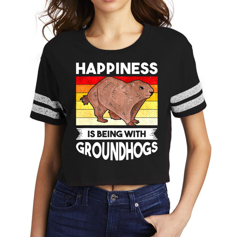 Groundhog Happiness Marmot Woodchuck 3 Scorecard Crop Tee by XAVIERESPREE | Artistshot