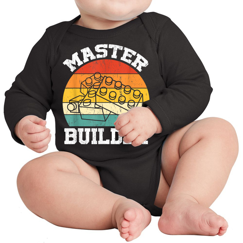 Master Builder Kids Building Blocks Brick Toy Mast Long Sleeve Baby Bodysuit | Artistshot