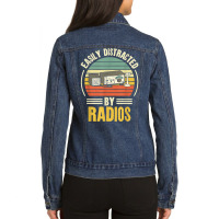 Easily Distracted By Radios Ham Radio Amateur Radi Ladies Denim Jacket | Artistshot