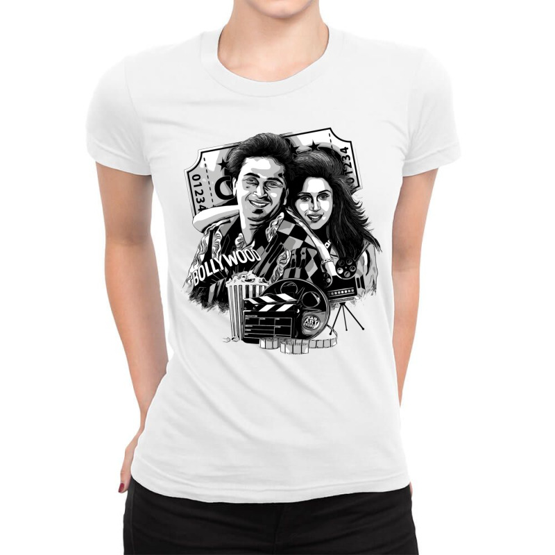 Rishi Kapoor And Madhuri Dixit 1 Ladies Fitted T-Shirt by hpesoyyuosifw | Artistshot