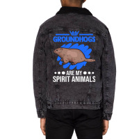 Groundhogs Are My Spirit Animals Marmot Unisex Sherpa-lined Denim Jacket | Artistshot