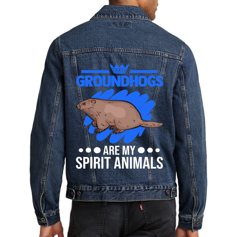 Groundhogs Are My Spirit Animals Marmot Men Denim Jacket by XAVIERESPREE | Artistshot