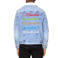 Educated Vaccinated Caffeinated Dedicated Medical Unisex Sherpa-lined Denim Jacket | Artistshot