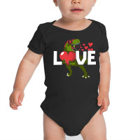 Love T Rex Heart In Paws Valentines Day Dinosaur Lover Cute Gift Baby Bodysuit | Artistshot