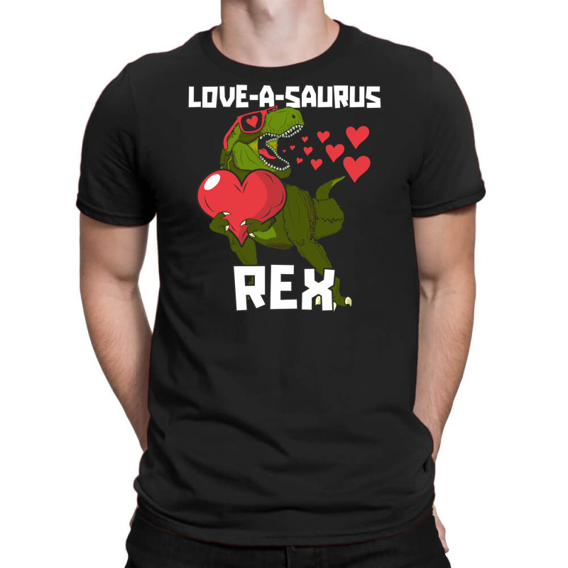 Loveasaurus Rex Valentines Day Dinosaur With Red Heart Funny And Cute T-shirt | Artistshot