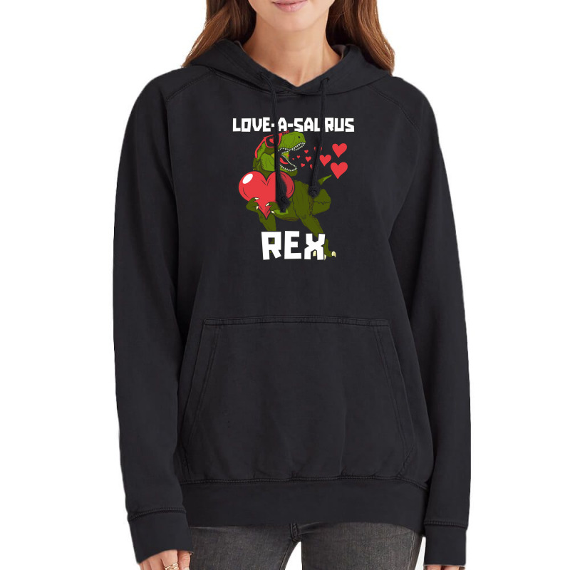 Loveasaurus Rex Valentines Day Dinosaur With Red Heart Funny And Cute Vintage Hoodie | Artistshot