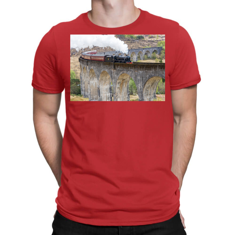 Jacobite Steam Train Over The Glenfinnan Viaduct T-Shirt by heathybatevam | Artistshot