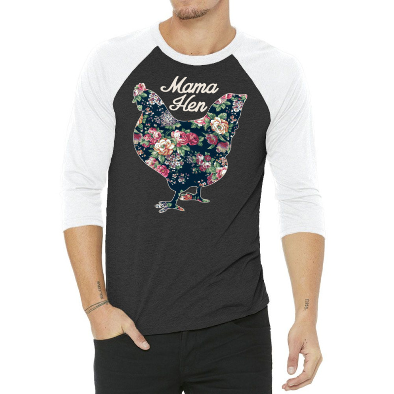 Mama Hen Floral Chicken Countrycore Aesthetics Cute Flowers Print For 3/4 Sleeve Shirt | Artistshot