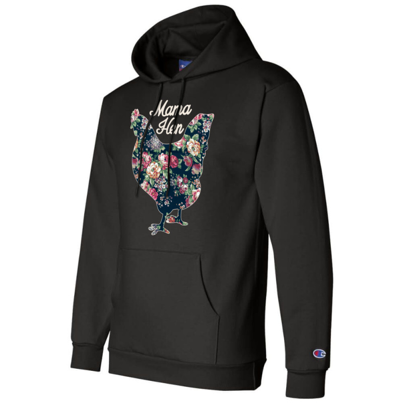 Mama Hen Floral Chicken Countrycore Aesthetics Cute Flowers Print For Champion Hoodie | Artistshot