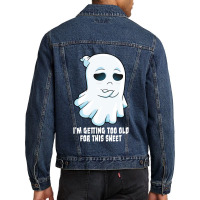 Sad Ghost Halloween Costume Getting Too Old For Th Men Denim Jacket | Artistshot