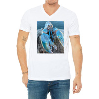 Funny Jumpscare Lobster Meme Blue Crustacean T Shi V-neck Tee | Artistshot