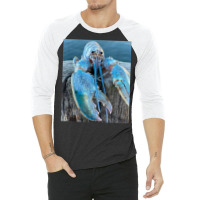 Funny Jumpscare Lobster Meme Blue Crustacean T Shi 3/4 Sleeve Shirt | Artistshot