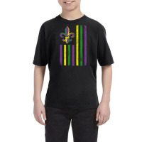 Mardi Gras Us Flag With Flour De Lis Celebration New Orleans Parade Ou Youth Tee | Artistshot