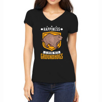 Happiness Is Being With Groundhogs Marmot Women's V-neck T-shirt | Artistshot