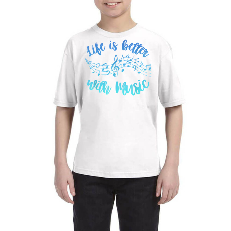 Life Is Better With Music Scale Notes Musician Mus Youth Tee by ardylanda | Artistshot