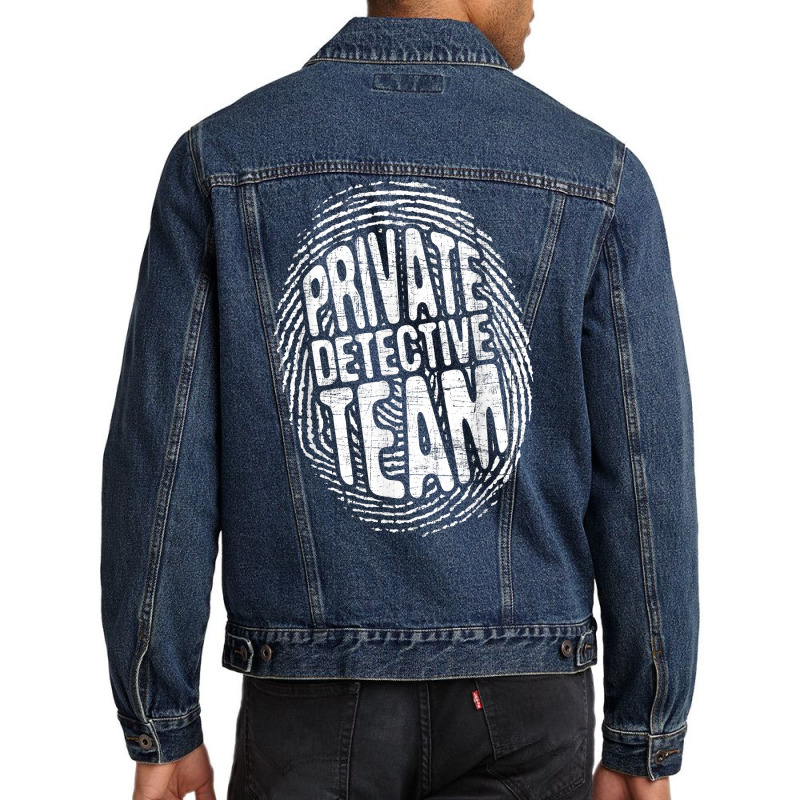 Private Detective Team   Investigate Investigator Men Denim Jacket by marioc | Artistshot