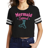 Mermaid Squad Funny Mermaid Lover Gift With Cute Pink Text And Tail Gr Scorecard Crop Tee | Artistshot