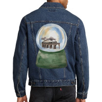 Steam Train In Crystal Ball Men Denim Jacket | Artistshot