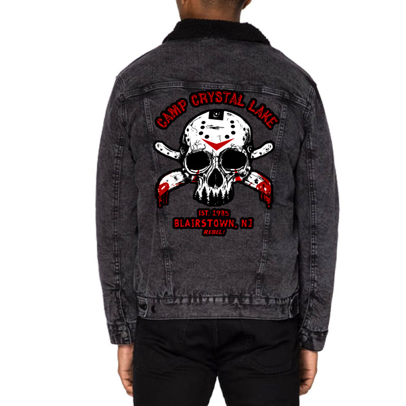 Camp Crystal Lake (for Light Shirts) Unisex Sherpa-lined Denim Jacket | Artistshot