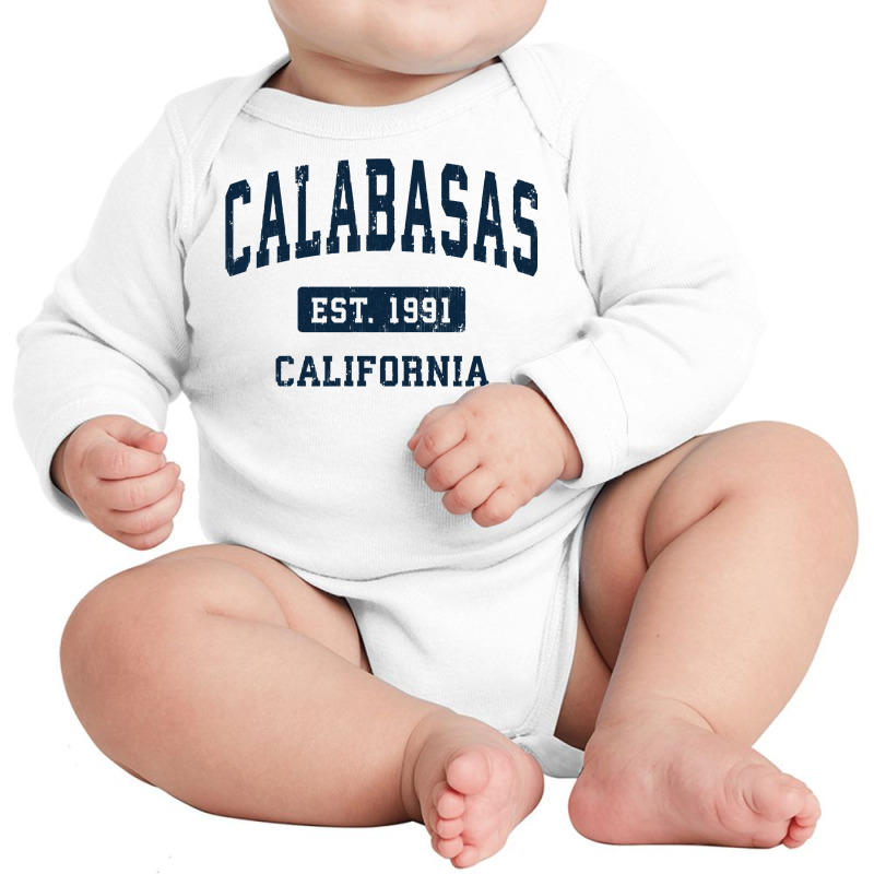 Calabasas California Ca Vintage Athletic Sports De Long Sleeve Baby Bodysuit by geisea | Artistshot