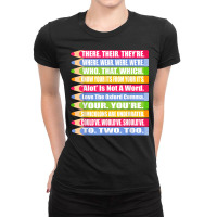 Fun Spelling And Grammar Shirt There Their Were We Ladies Fitted T-shirt | Artistshot