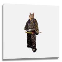 Cat Samurai Bakeneko 怪猫 Metal Print Square | Artistshot