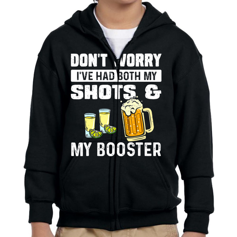 Don't Worry I've Had Both My Shots And Booster Fun Youth Zipper Hoodie by wafaha | Artistshot