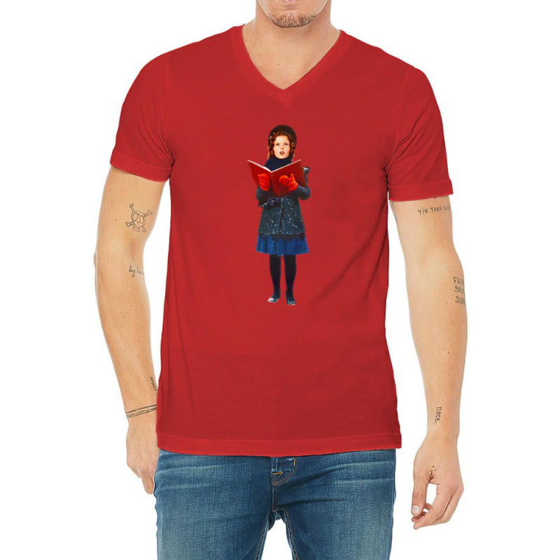 Shirley Temple Christmas Caroling V-Neck Tee by tiancifarshdg | Artistshot