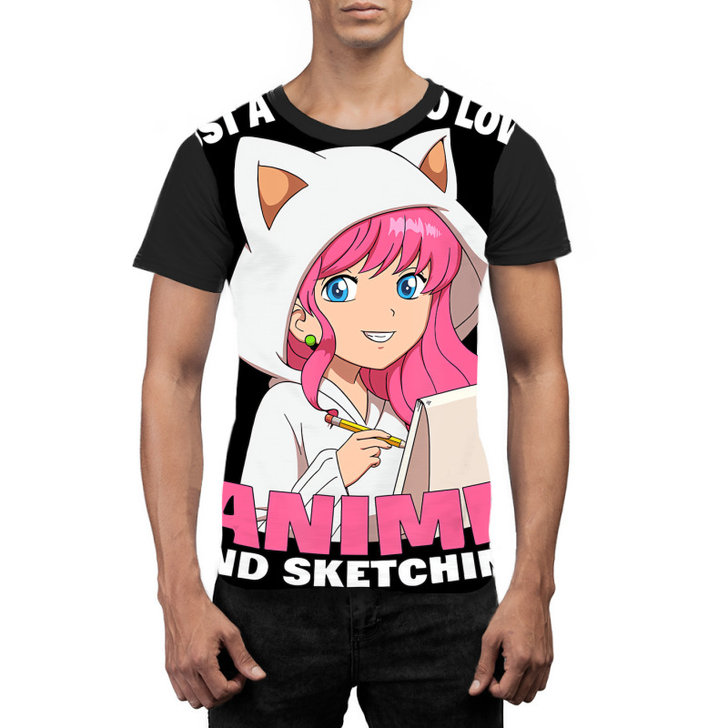 Just A Girl Who Loves Anime And Sketching T Shirt Graphic T-shirt by imelde | Artistshot