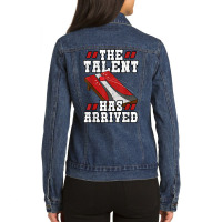 The Talent Has Arrived Cornhole Lover Bean Bag Gif Ladies Denim Jacket | Artistshot