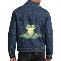 Meditating Yoga Frog Men Denim Jacket | Artistshot