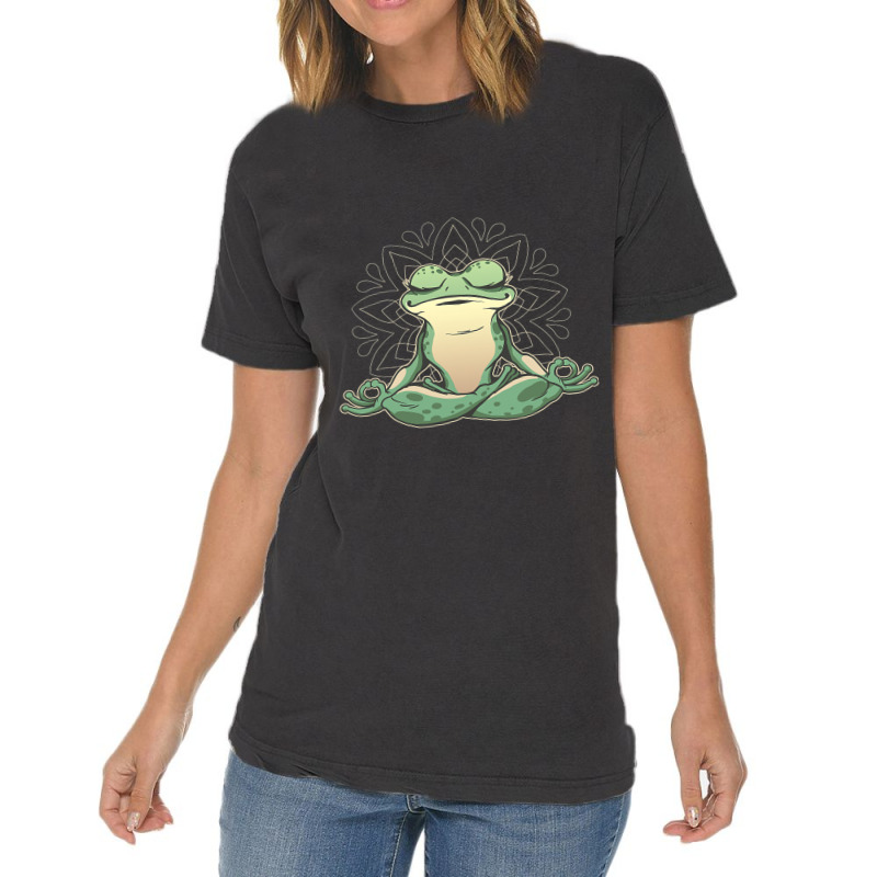 Meditating Yoga Frog Vintage T-Shirt by PattonPlacex | Artistshot