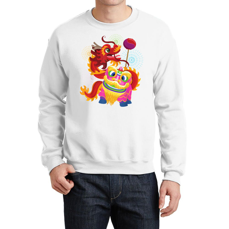 Happy Chinese New Year 2023 Lion Dragon Dance Luna Crewneck Sweatshirt by ewubea | Artistshot