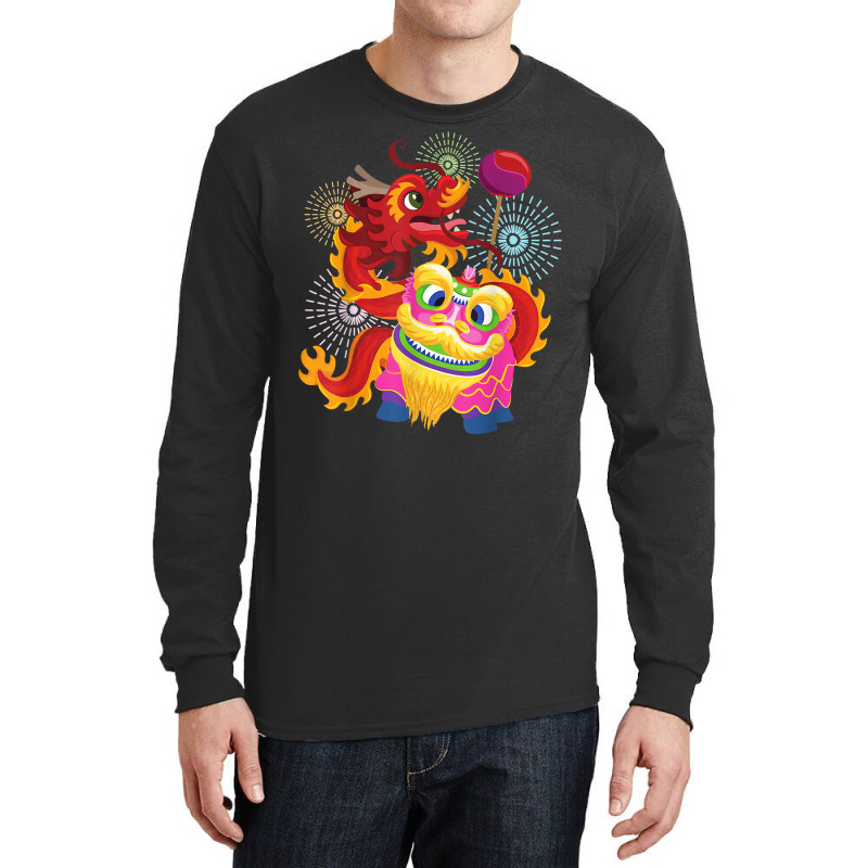 Happy Chinese New Year 2023 Lion Dragon Dance Luna Long Sleeve Shirts by ewubea | Artistshot