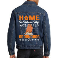 Home Is Where My Groundhog Is Woodchuck Marmot Men Denim Jacket | Artistshot