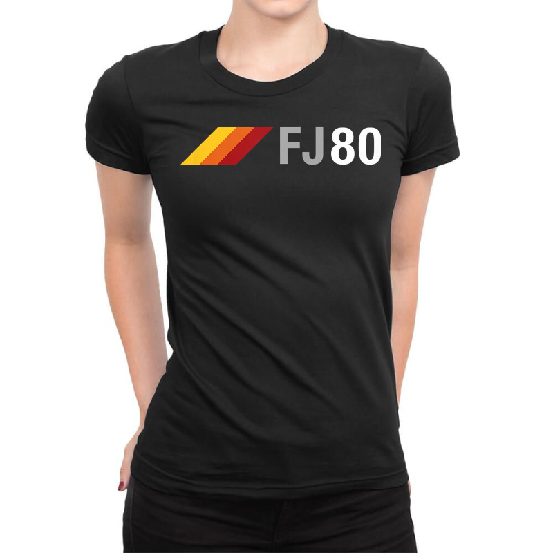 Fj80 Overland Suv 3 Stripes Vintage Racing 80 Seri Ladies Fitted T-Shirt by yucalsye | Artistshot