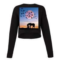 Horse And Woman Cropped Sweater | Artistshot