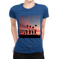 Kids And Balloons Ladies Fitted T-shirt | Artistshot