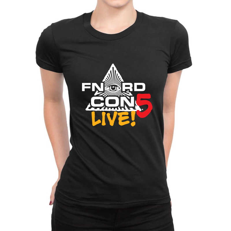 Fnordcon 5 Live! (white Letters) Ladies Fitted T-Shirt by larevanisa | Artistshot