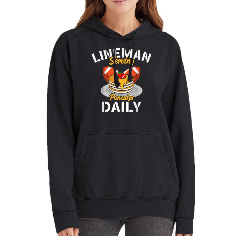 Lineman Serving Pancakes Daily For A Football Line Vintage Hoodie | Artistshot