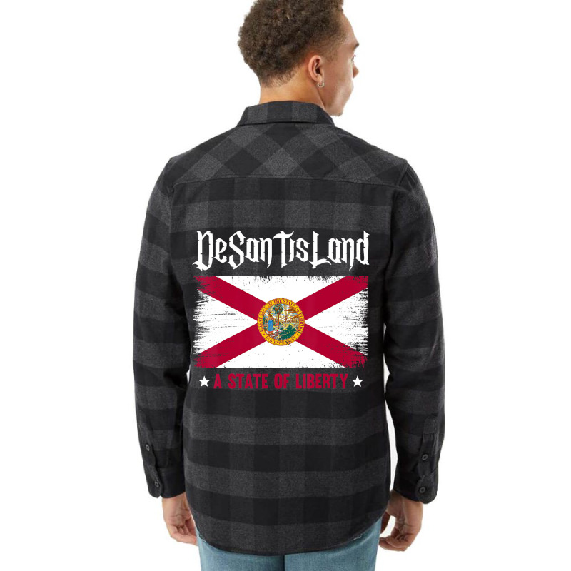 Desantisland State Of Liberty Florida Map Fl Flag Flannel Shirt | Artistshot