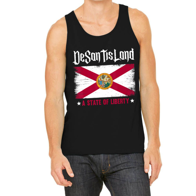 Desantisland State Of Liberty Florida Map Fl Flag Tank Top | Artistshot