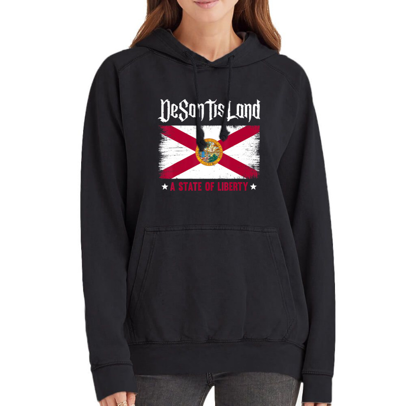 Desantisland State Of Liberty Florida Map Fl Flag Vintage Hoodie | Artistshot